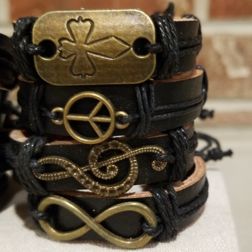 Black and Gold Plated Bracelets - Picture 3 of 8